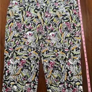 Christopher & Banks Black and Pink Fruit capri Pants size 16